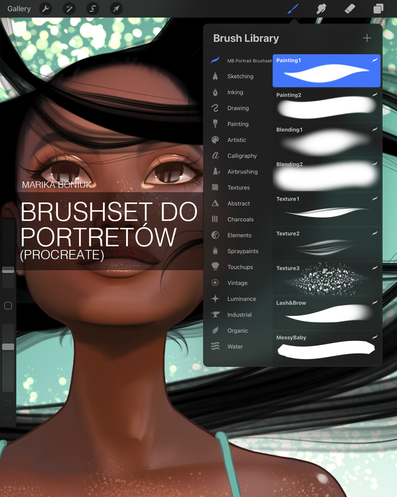BRUSHSET DO PORTRETÓW (Procreate) – Marika Boniuk, brushset