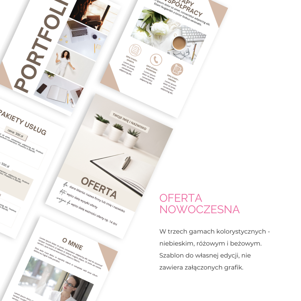 SZABLON OFERTY  biznesowej (nowoczesny) dla wirtualnej asystentki, freelancera w Canvie – Dorota Mroczek, szablon oferty