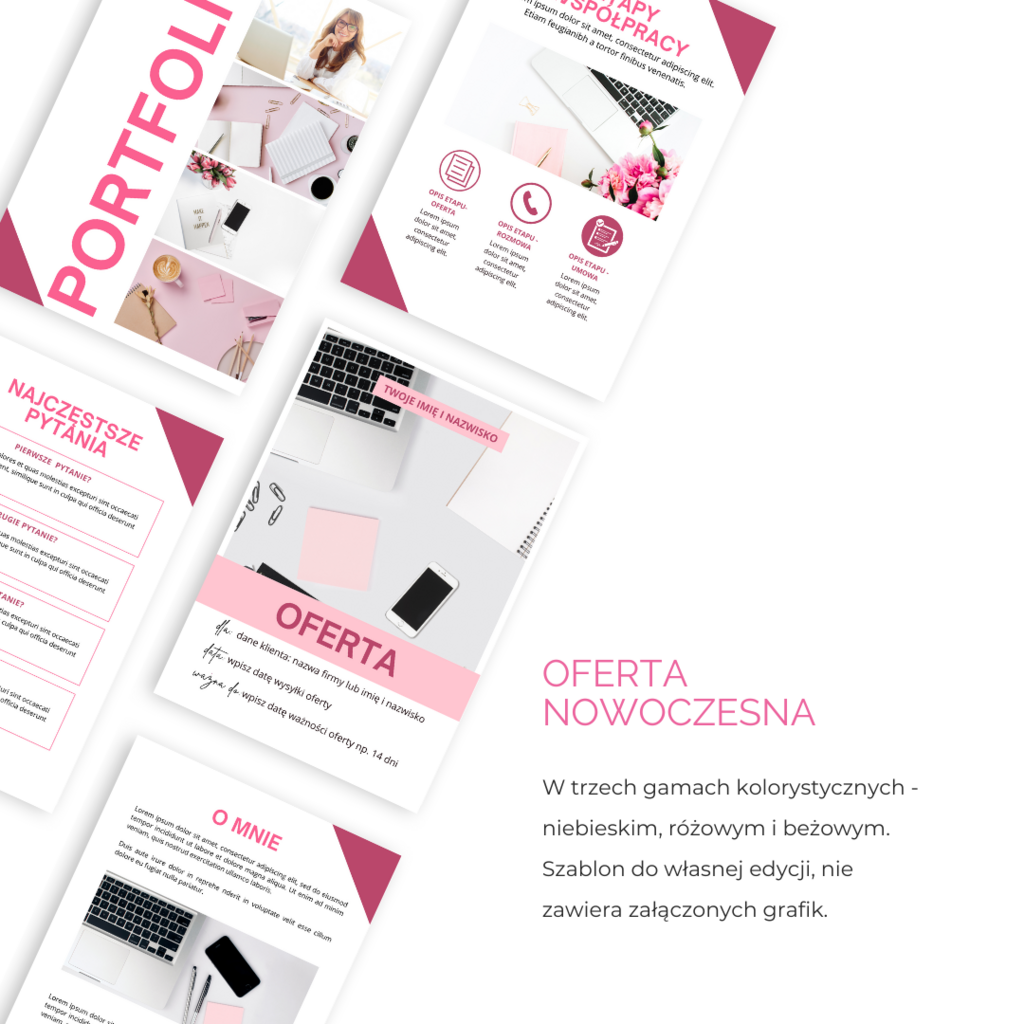 SZABLON OFERTY  biznesowej (nowoczesny) dla wirtualnej asystentki, freelancera w Canvie – Dorota Mroczek, szablon oferty