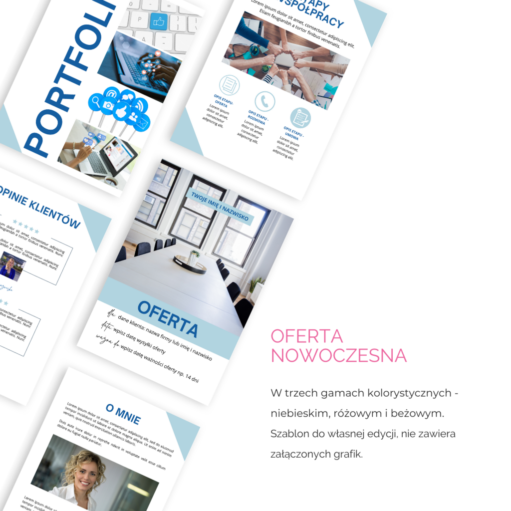 SZABLON OFERTY  biznesowej (nowoczesny) dla wirtualnej asystentki, freelancera w Canvie – Dorota Mroczek, szablon oferty
