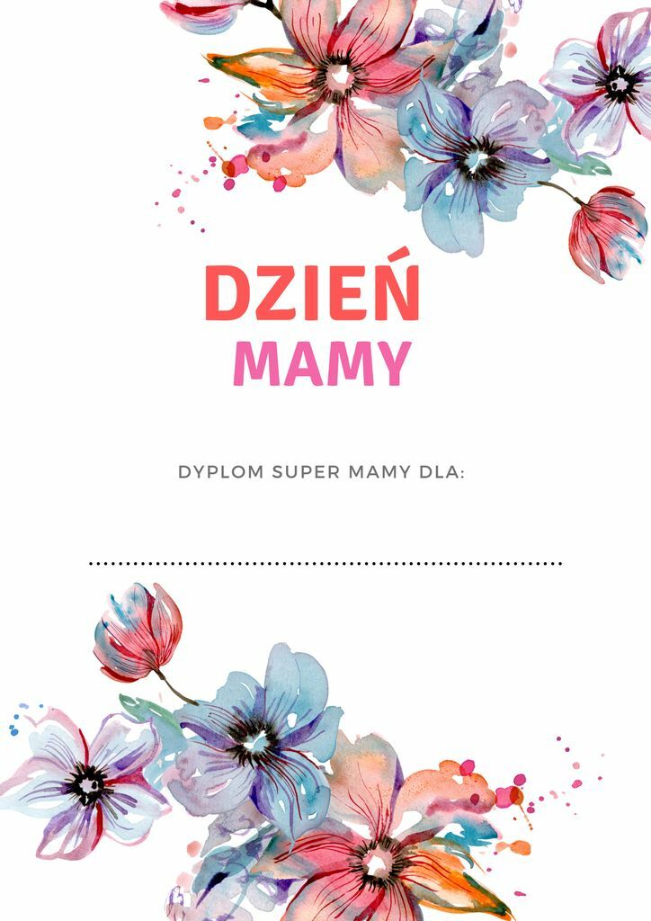 Dyplomy Na Dzień Mamy I Taty – kursyzdalne, dyplom