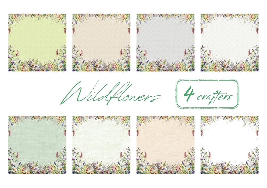 Wildflowers zestaw cyfrowych papierów do scrapbookingu