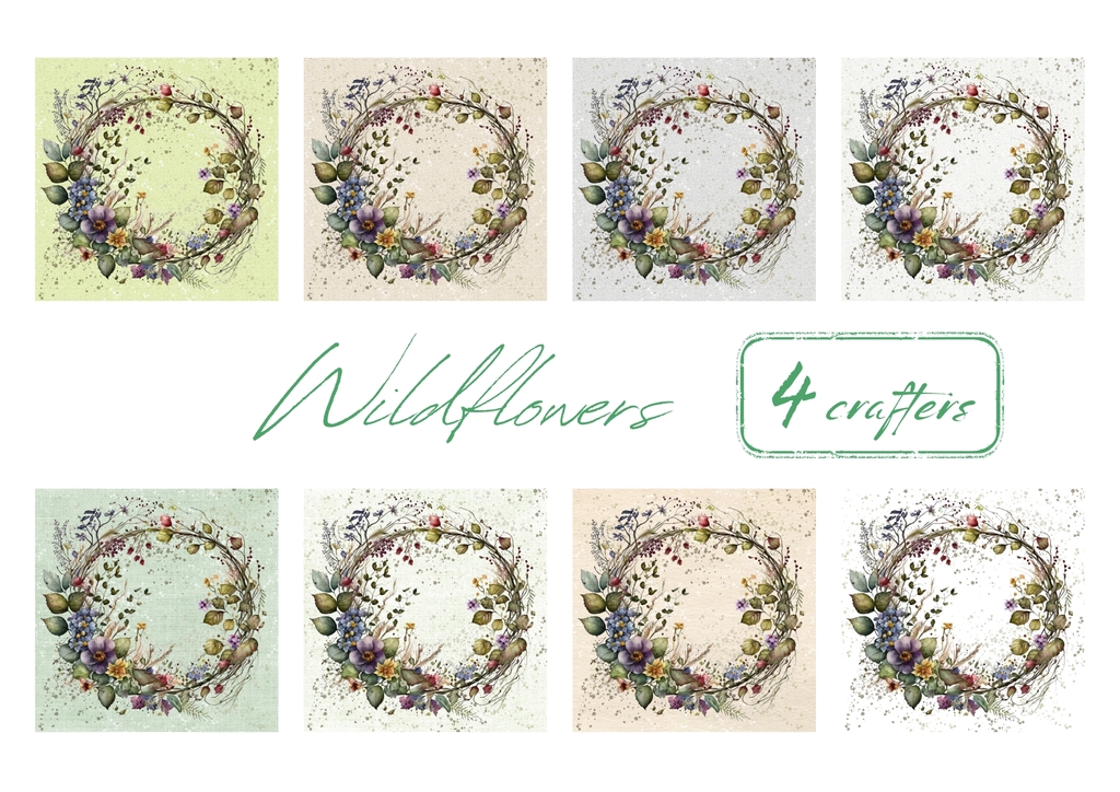 Wildflowers zestaw cyfrowych papierów do scrapbookingu