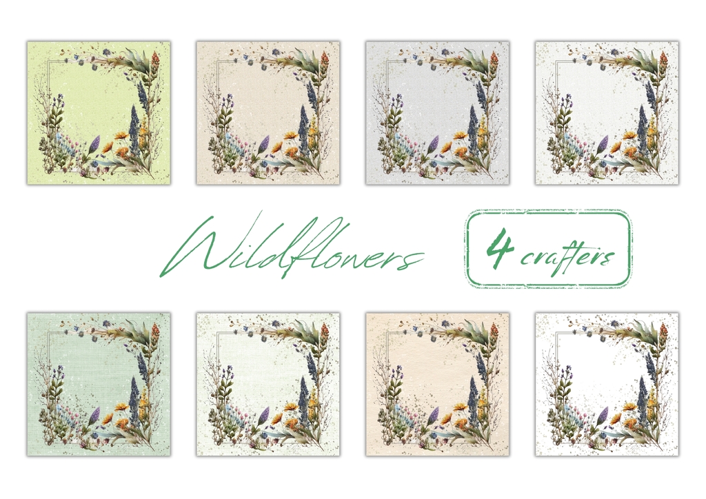 Wildflowers zestaw cyfrowych papierów do scrapbookingu
