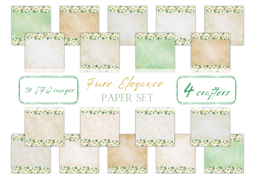 Pure Elegance Paper Set - zestaw cyfrowych papierów do scrapbookingu