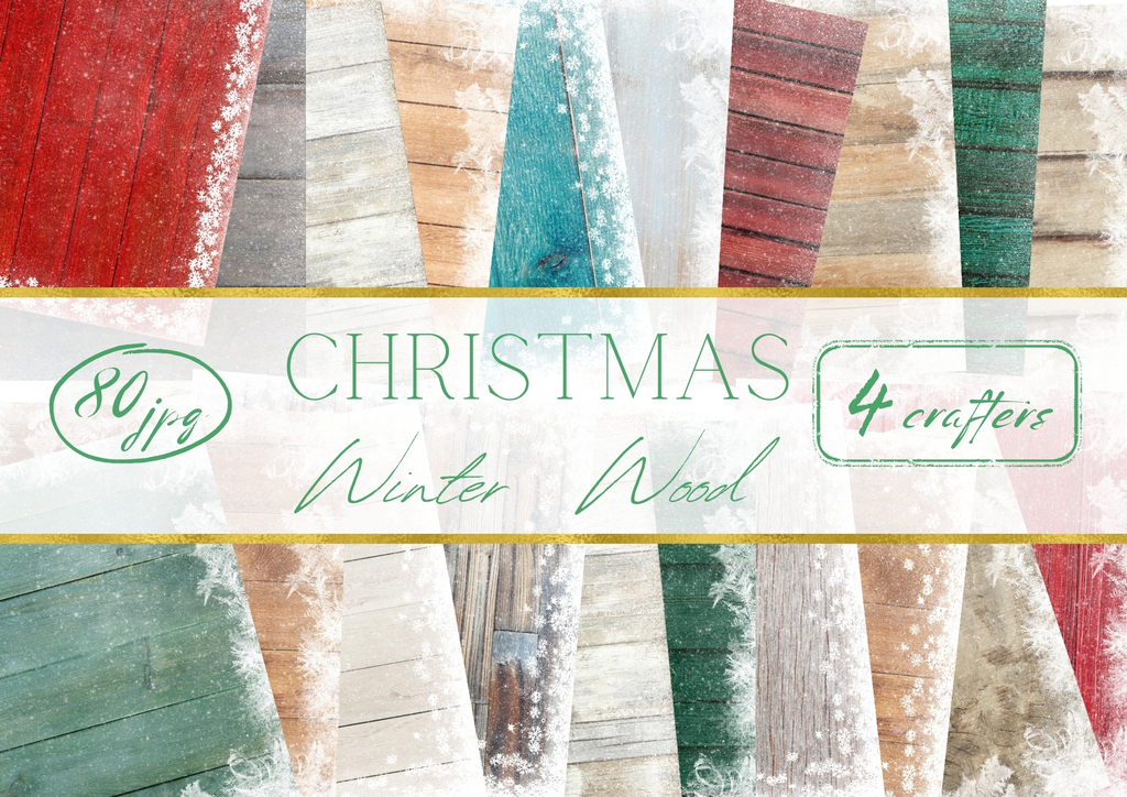 Christmas Winter Wood - zestaw cyfrowych papierów do scrapbookingu