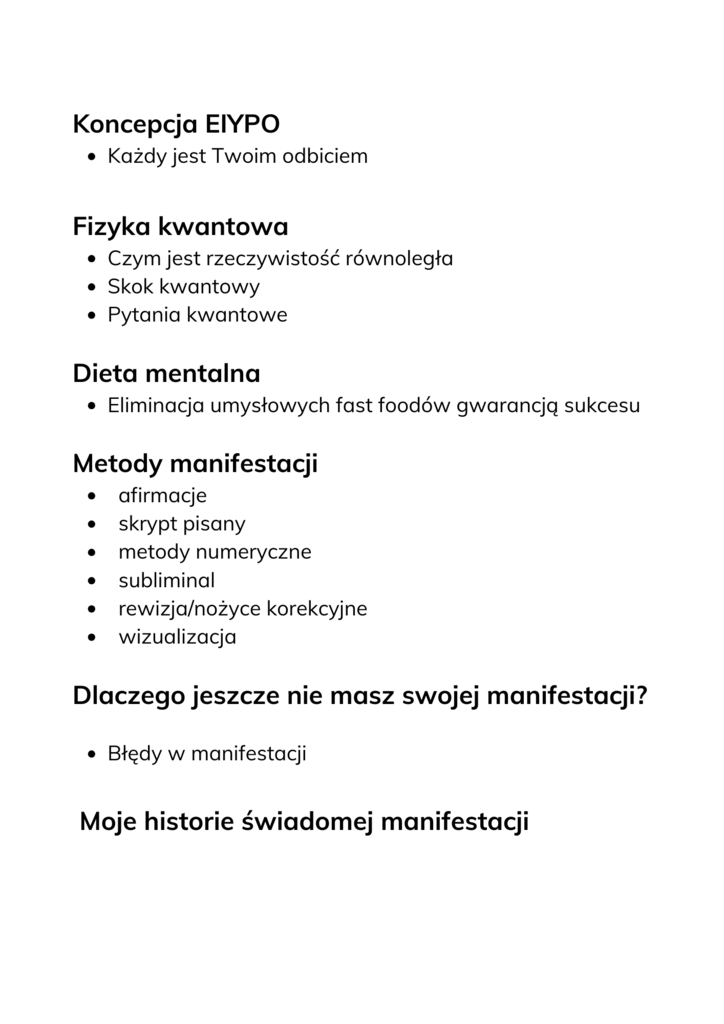 Moc świadomej manifestacji