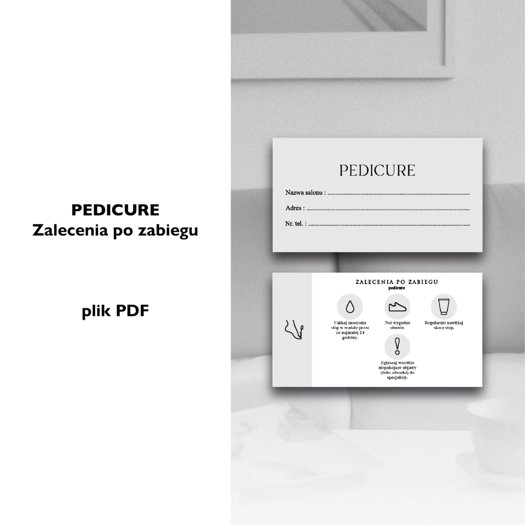 PEDICURE dokumenty zabiegowe PAKIET - Anna Miakienko; dokumenty zabiegowe