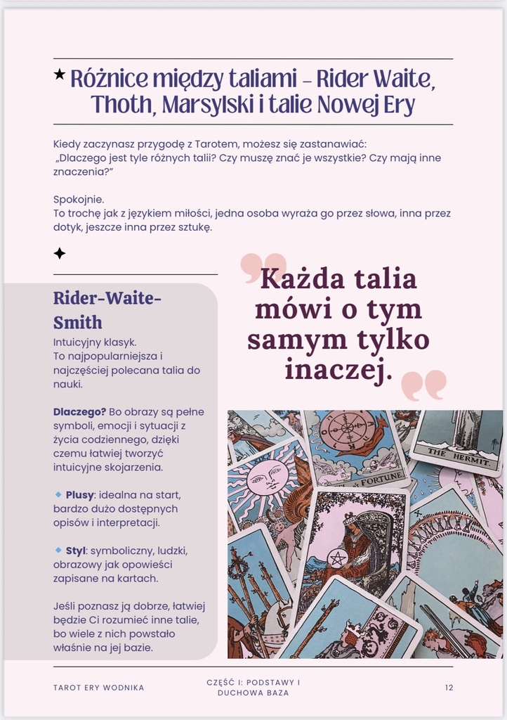 🔮 Tarot Ery Wodnika - Duchowy Przewodnik łączący Arkana, Astrologię i Numerologię - e-book