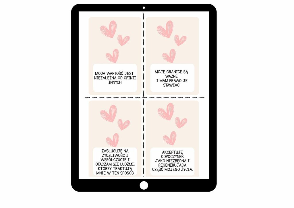    Karty afirmacyjne. Zachowaj harmonię w swoim życiu. - @gotowedodruku; karty