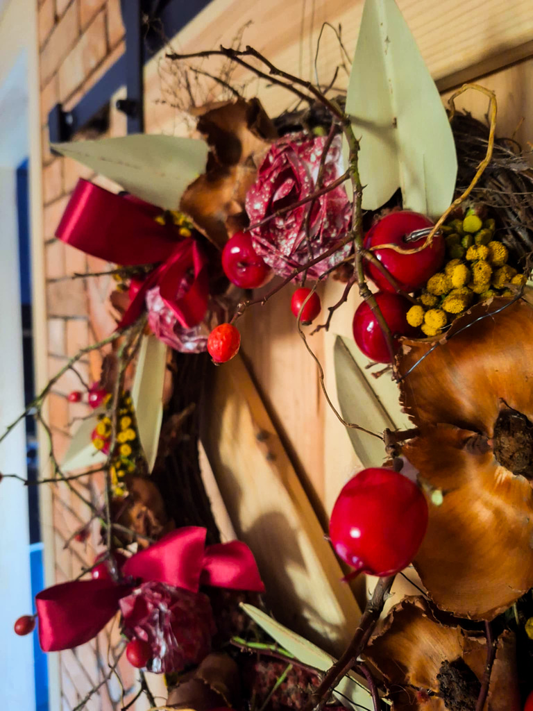 Wianek naturalny z rajskich jabłuszek i wrotyczu - Wianki Naturalne; wianek