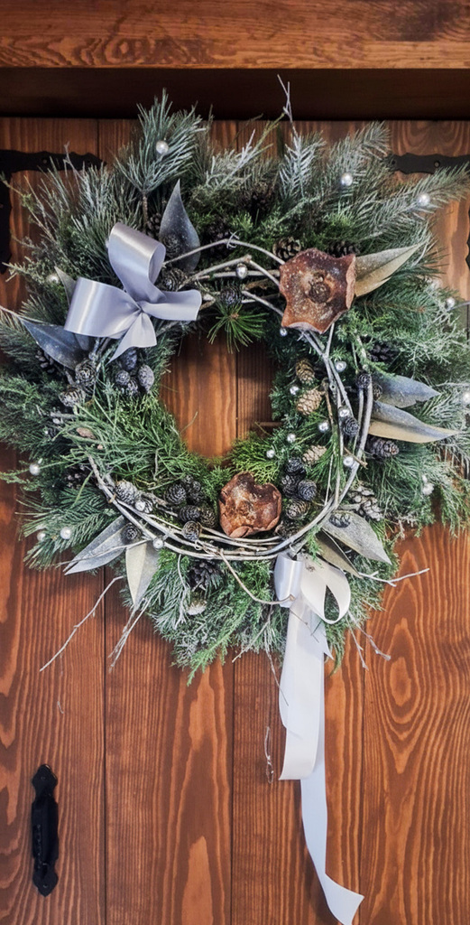 Zimowy/świąteczny wianek - Wianki Naturalne; wianek