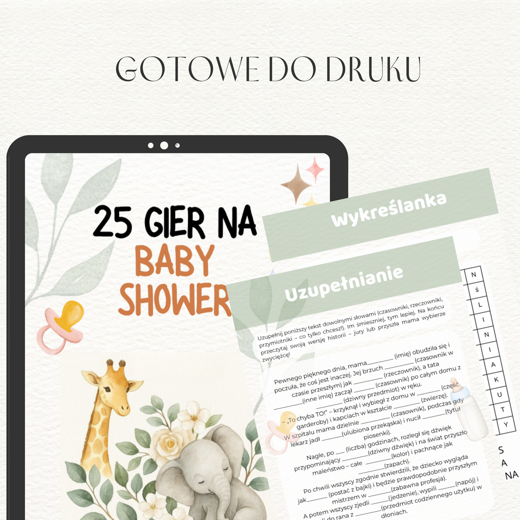 25 gier na baby shower - @gotowedodruku; gra