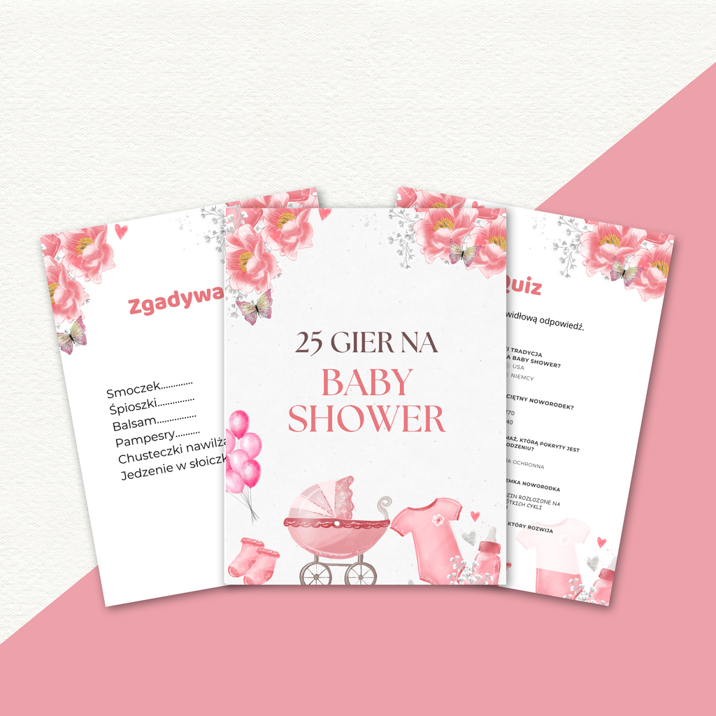 25 Gry i zabawy NA BABY SHOWER gotowe do druku + CERTYFIKAT - @gotowedodruku; gra