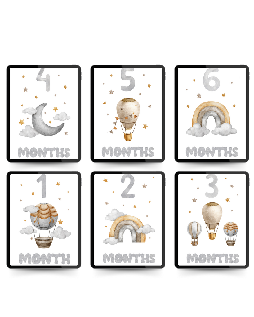 12 kart miesięcznych do druku w PDF - @gotowedodruku; karty