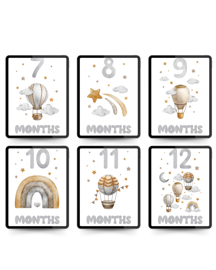 12 kart miesięcznych do druku w PDF - @gotowedodruku; karty