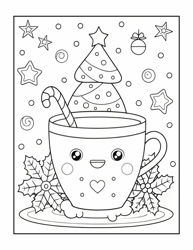 Świąteczna zabawa– Kolorowanka dla Dzieci: 40 uroczych obrazków gotowych do druku - @gotowedodruku; kolorowanka