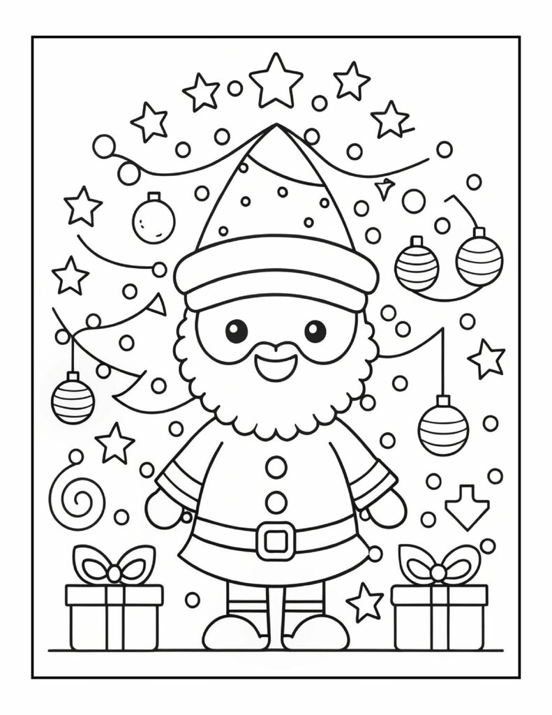 Świąteczna zabawa– Kolorowanka dla Dzieci: 40 uroczych obrazków gotowych do druku - @gotowedodruku; kolorowanka