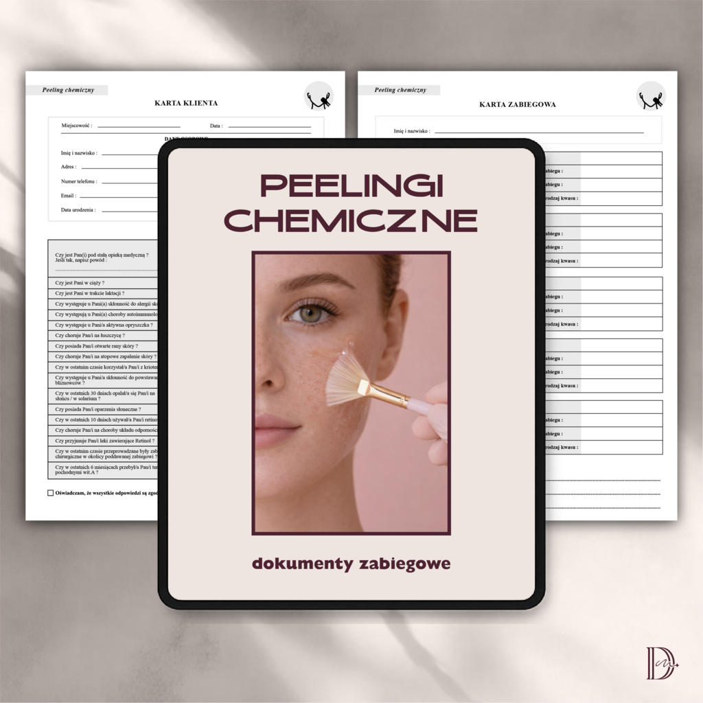 PEELINGI CHEMICZNE dokumenty zabiegowe PAKIET - Anna Miakienko; dokumenty zabiegowe