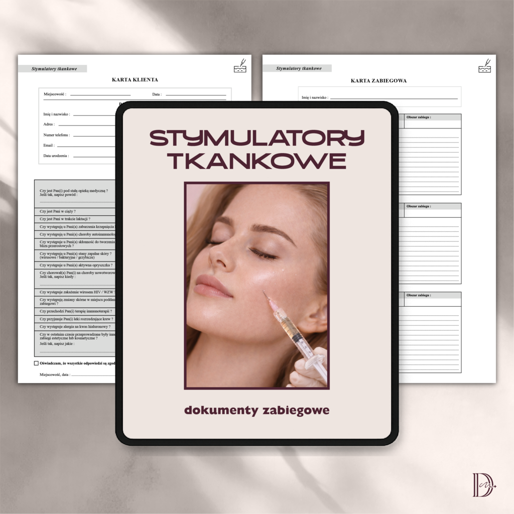 STYMULATORY TKANKOWE dokumenty zabiegowe PAKIET - Anna Miakienko; dokumenty zabiegowe