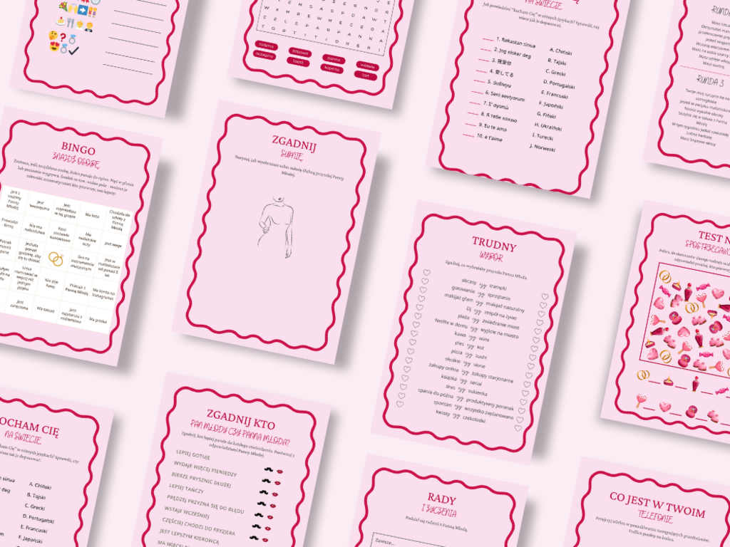 30 GIER NA WIECZÓR PANIEŃSKI - PDF DO DRUKU Produkt Cyfrowy - @fajnedodruku; gra