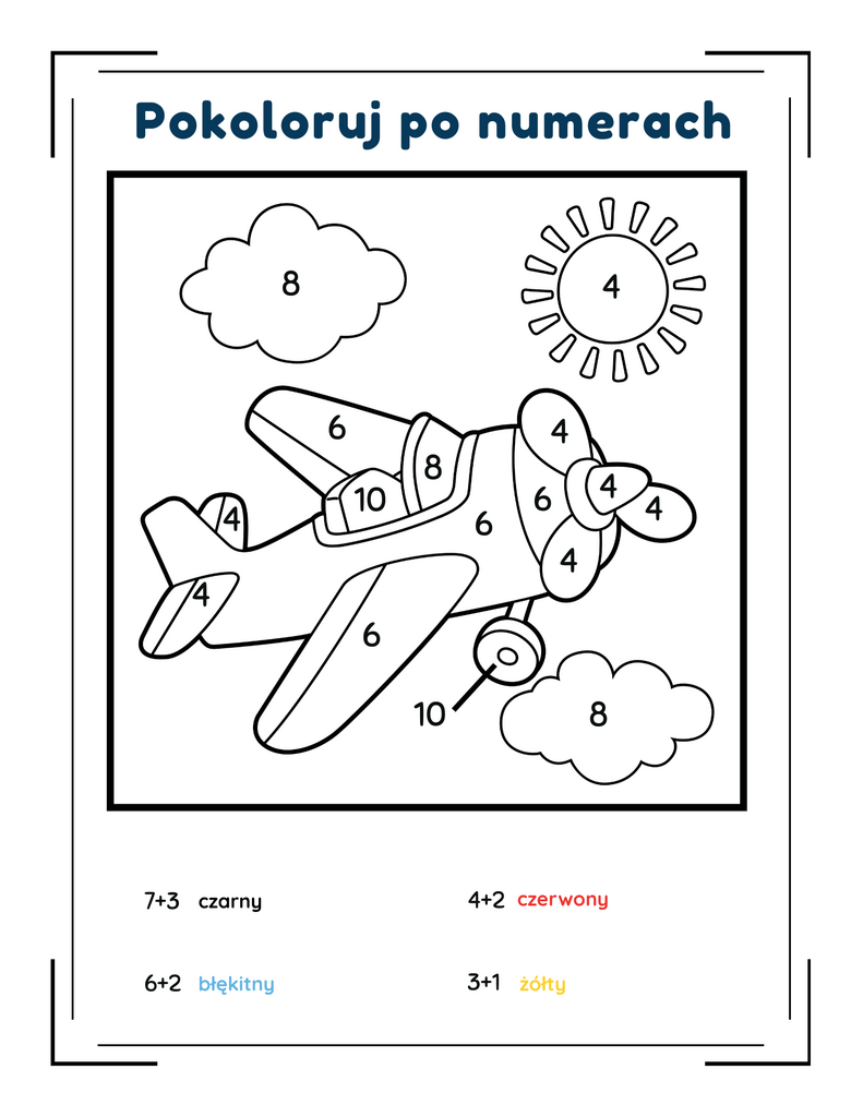 Materiały edukacyjne dydaktyczne dla dzieci - Kolorowanie po Numerach - @gotowedodruku; materiały edukacyjne