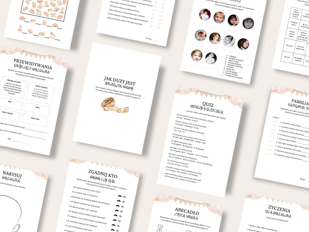 40 GRY I ZABAWY NA BABY SHOWER - PDF DO DRUKU Produkt Cyfrowy - @fajnedodruku; gra