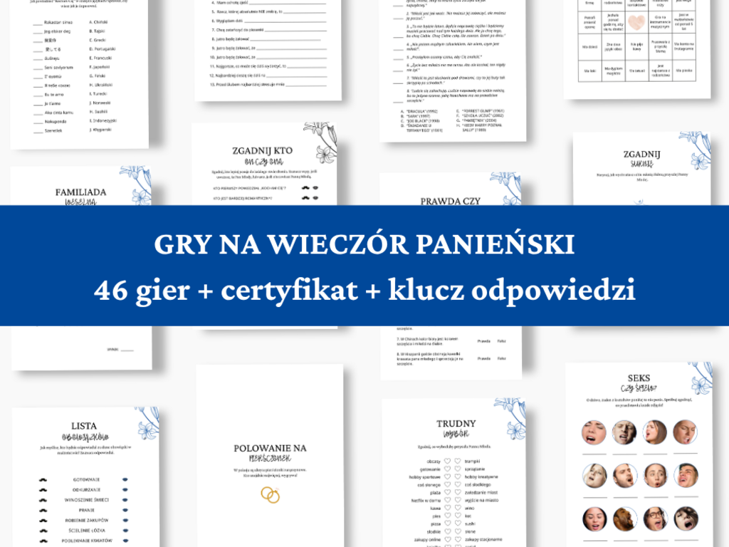 46 ZABAW NA WIECZÓR PANIEŃSKI - gry do wydrukowania - @fajnedodruku; gra