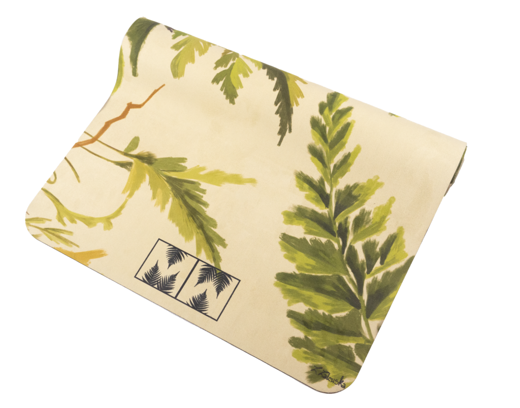 Mata do jogi z naturalnego kauczuku i mikrofibry 4mm 183x61 MOSS Agria - Mellow Ways; mata