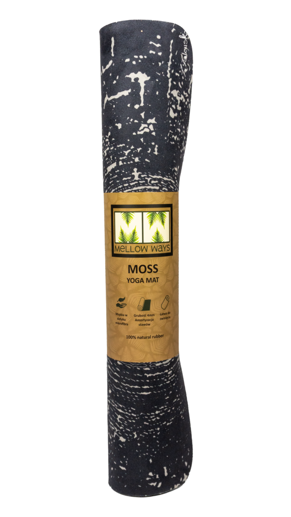 Mata do jogi z naturalnego kauczuku i mikrofibry 4mm 183x61 MOSS Timber - Mellow Ways; mata