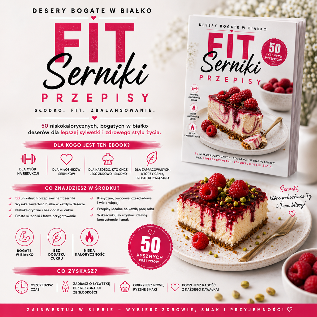 FIT serniki - 50 przepisów na FIT serniki bez cukru - Akademia Fit Słodkości; e-book