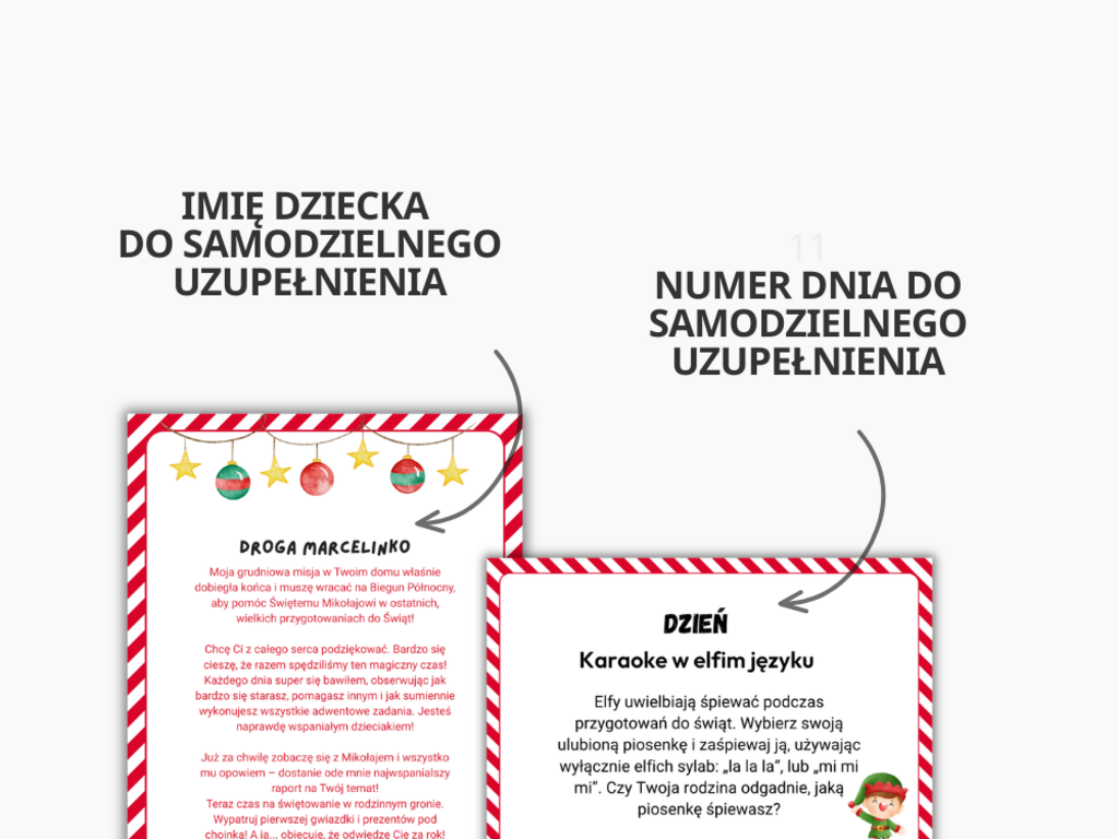 ELF PSOTNIK ZADANIA (31 KART) + LIST – PRODUKT CYFROWY PDF DO DRUKU - @fajnedodruku; karty pracy