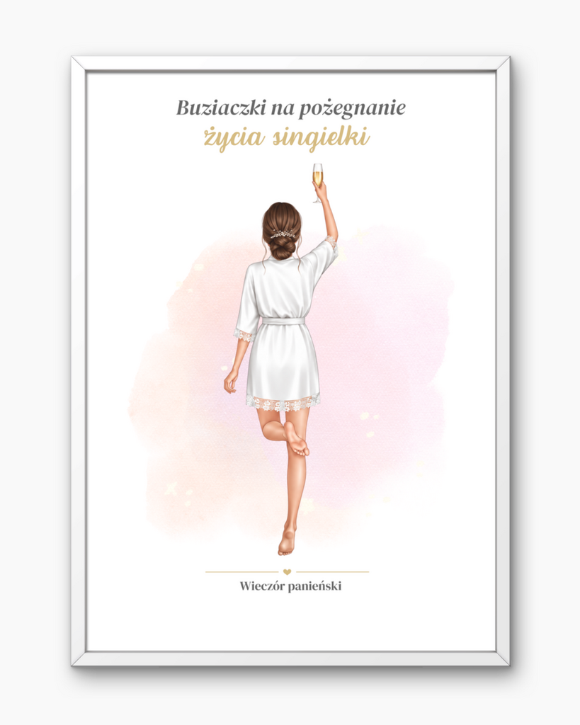 💋 Buziaczki na pożegnanie życia singielki - PDF do druku - @fajnedodruku; plakat