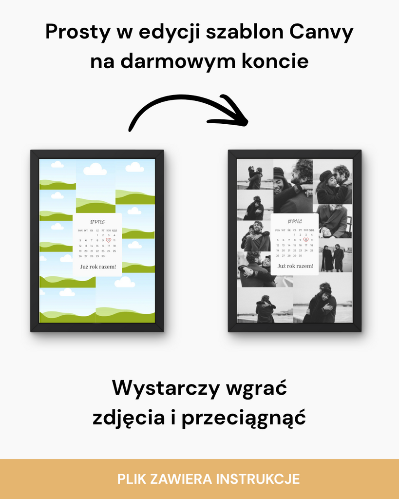 Personalizowany plakat na rocznicę | Kolaż zdjęć do druku