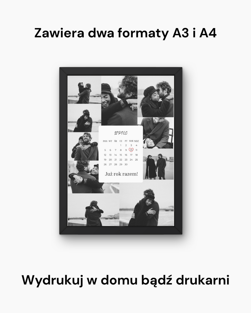 Personalizowany plakat na rocznicę | Kolaż zdjęć do druku