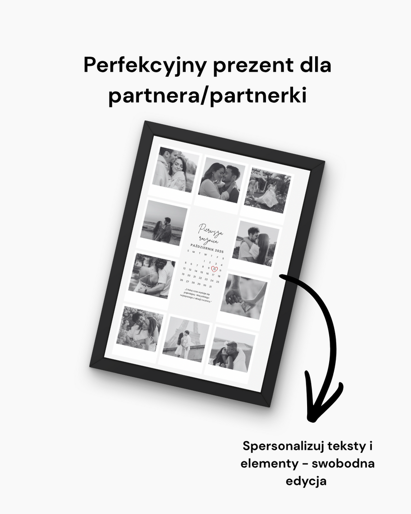 Plakat na rocznicę związku do samodzielnej personalizacji ❤️ - @fajnedodruku; plakat