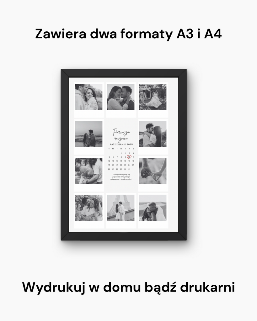 Plakat na rocznicę związku do samodzielnej personalizacji ❤️ - @fajnedodruku; plakat
