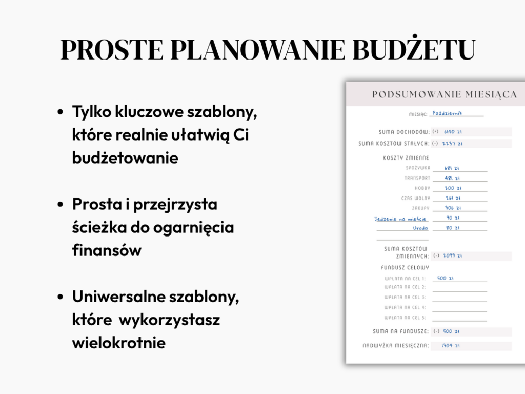 Planer finansowy do druku | Planer wydatków dla początkujących - @fajnedodruku; planer